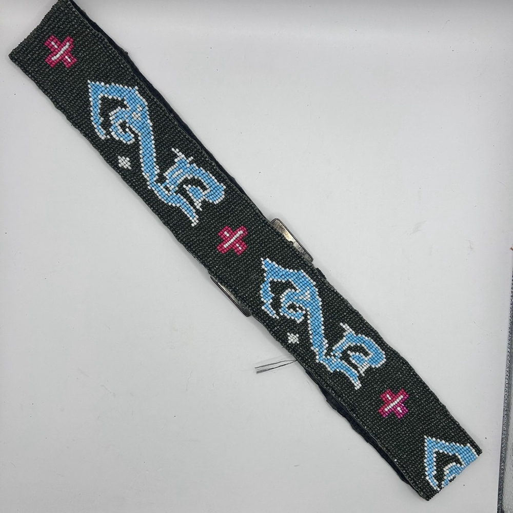Raj Women's Handmade Beaded Belt OS Dark Green Light Blue